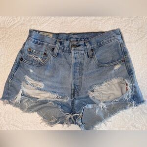 Levi's Light Blue Denim Cutoff Shorts 25